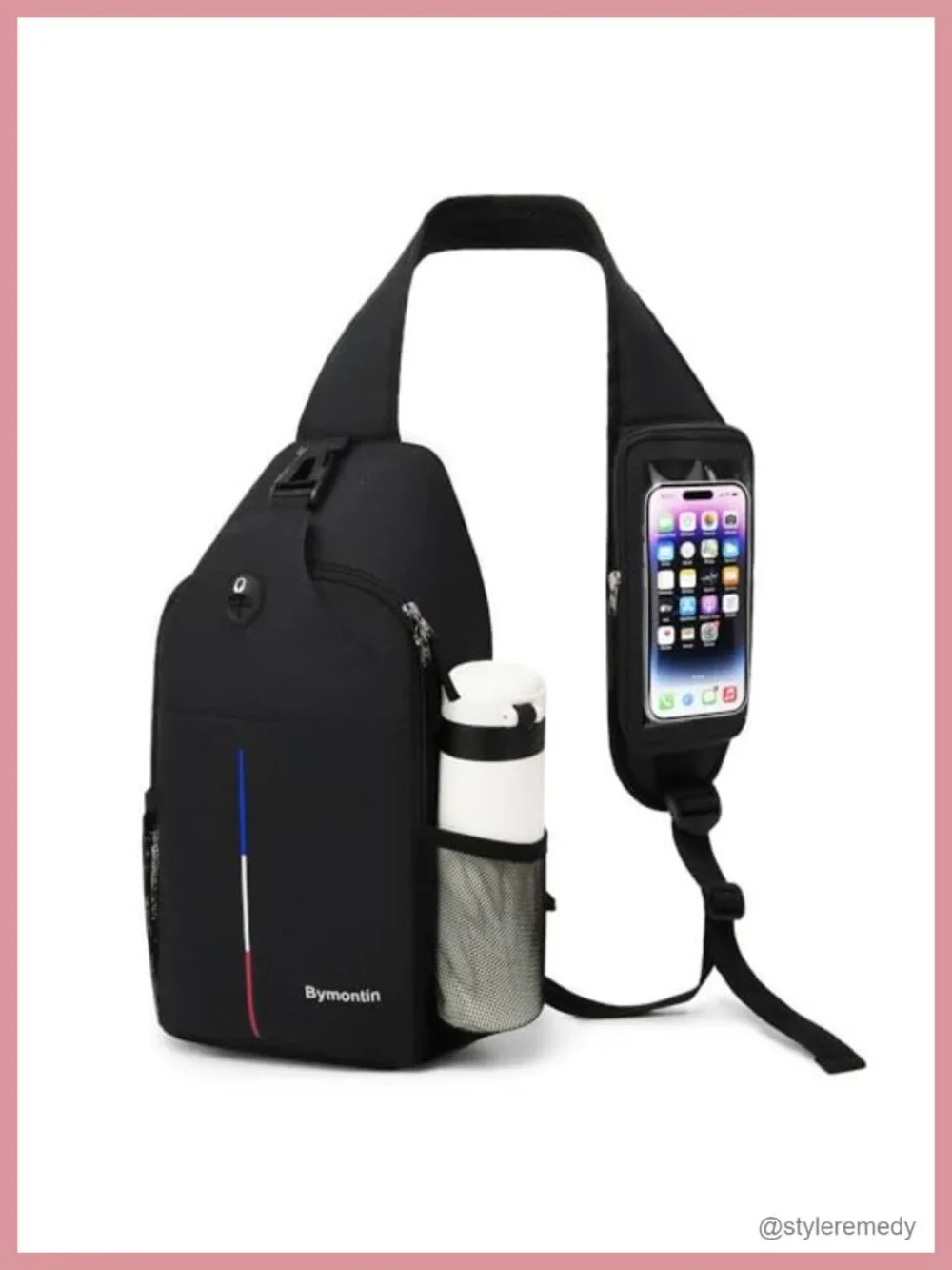 Crossbody Sling Backpack with Touch Screen Phone Pocket, Chest Bag for